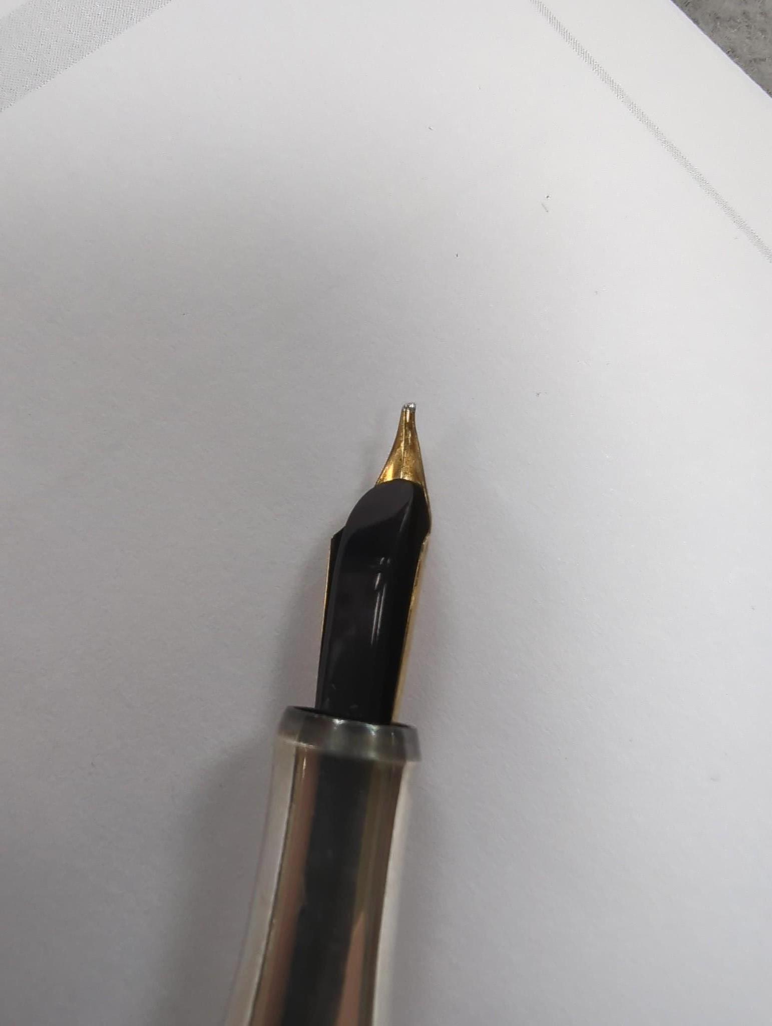 A cased Onoto silver fountain pen